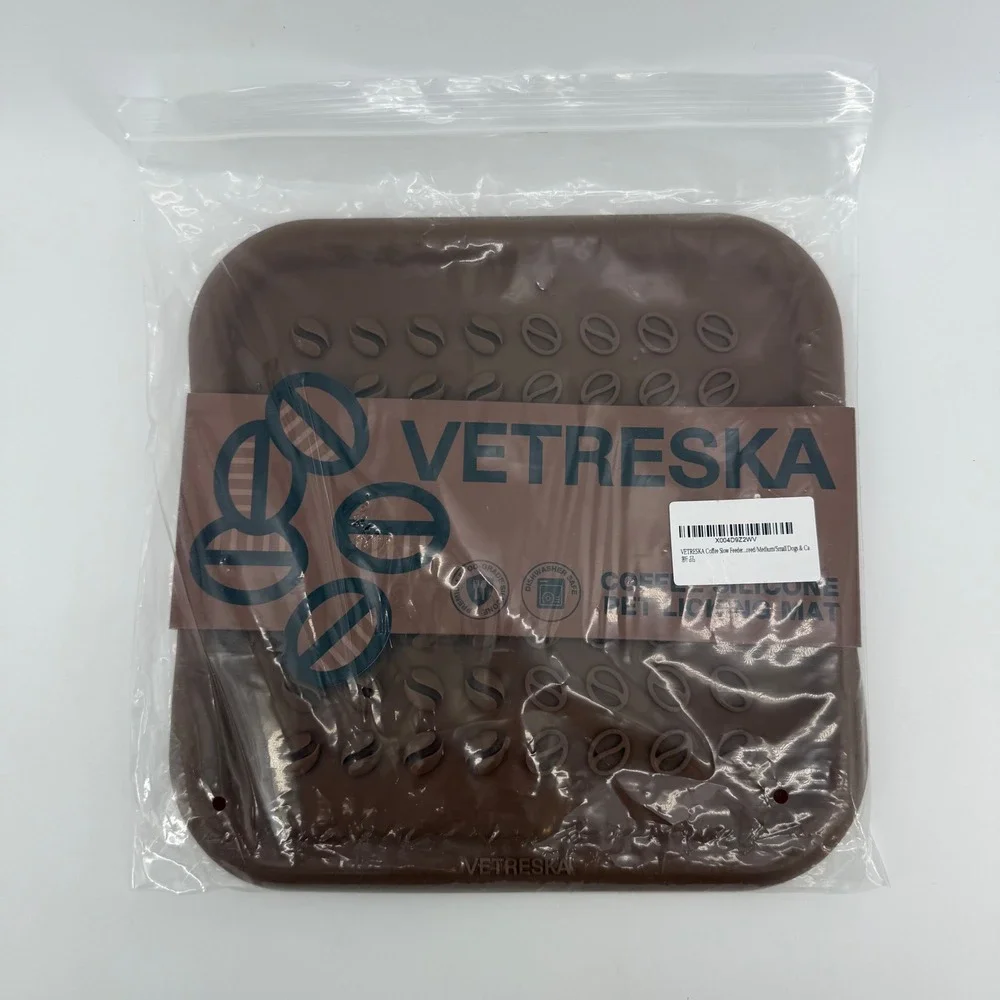 Coffee Silicone Pet Licking Mat Brown Enrichment Dog Cat Toy‎ Vetreska